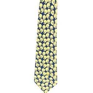 Vintage Tweety Bird All Over Print Silk Necktie Warner Brothers 1995 Blue Yellow